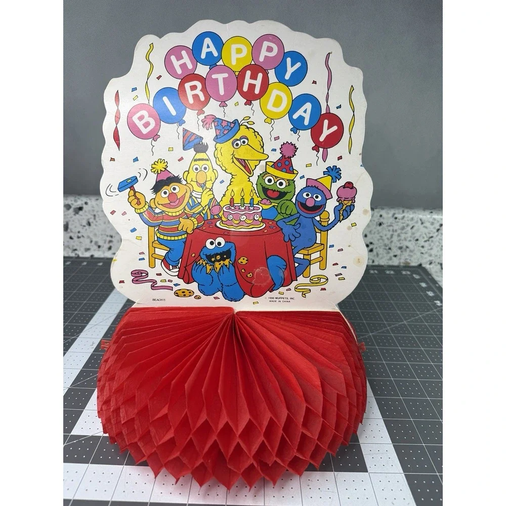 SESAME STREET vintage 1990 Kids Birthday Party Table Centerpiece Decor Big Bird